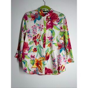 Ralph Lauren Watercolor Button Up Cotton Shirt Size XL